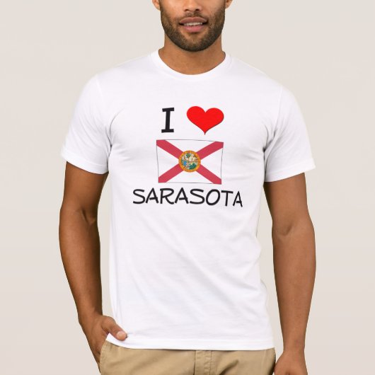 私はSARASOTAフロリダを愛します Tシャツ (正面)