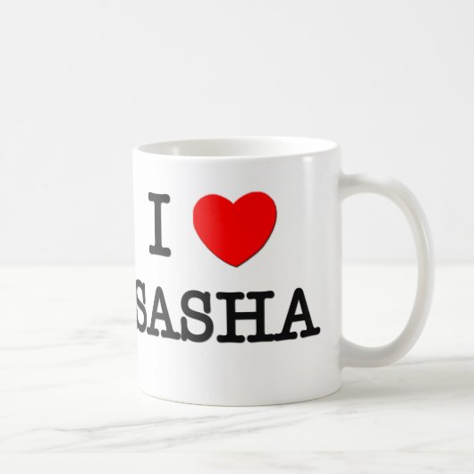 私はSashaを愛します コーヒーマグカップ (右)