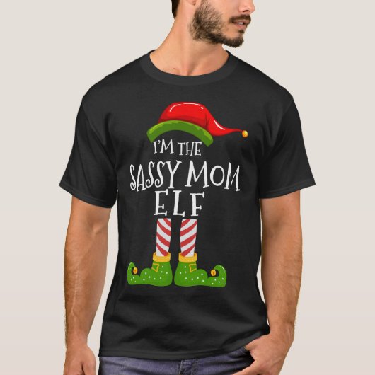 私はSassy Momの小妖精や小人に一致する家族クリスマスピー Tシャツ (正面)