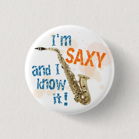 私はSaxボタン 缶バッジ (正面)