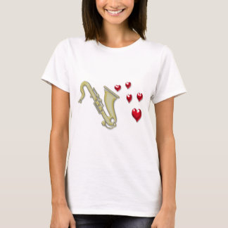私はSaxaphoneのハートを愛します Tシャツ