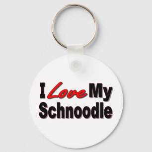私はSchnoodle私の犬Keychainを愛します キーホルダー