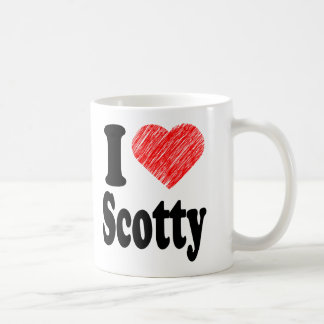 私はScottyのハートの芸術のマグを愛します コーヒーマグカップ