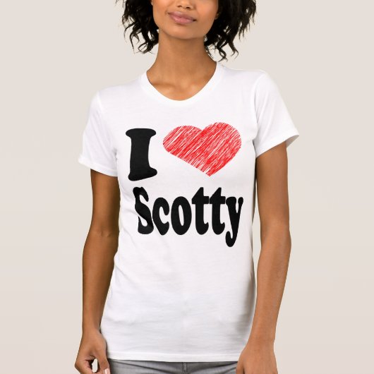 私はScottyのハートの芸術(ティー)のTシャツを愛します Tシャツ (正面)