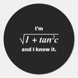 私はSec Cだとわかっている 面白い数学のパロディ 数学好き ラウンドシール