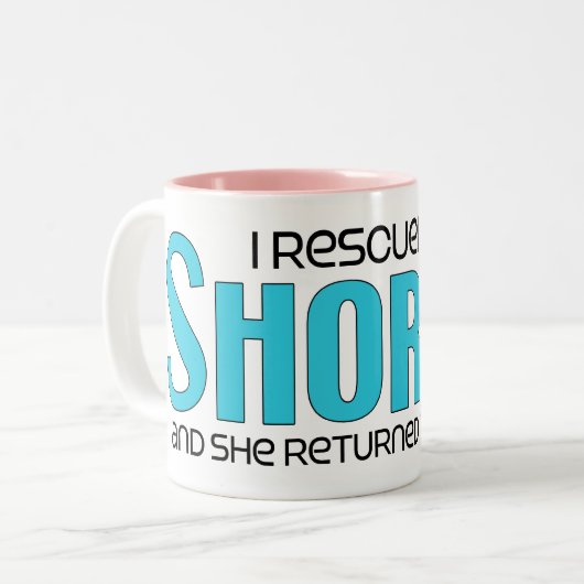 私はShorkie (女性の)犬の採用のデザインを救助しました ツートーンマグカップ (正面左)