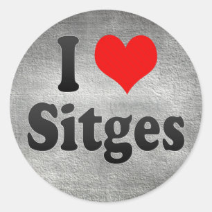 私はSitges、スペインを愛します。 私Encanta Sitges、スペイン ラウンドシール