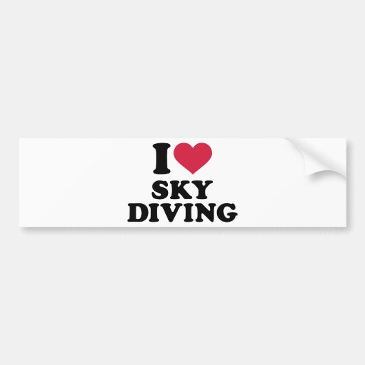 私はSkydivingを愛します バンパーステッカー (正面)