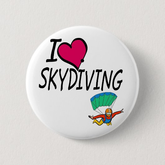 私はSkydivingを愛します 缶バッジ (正面)