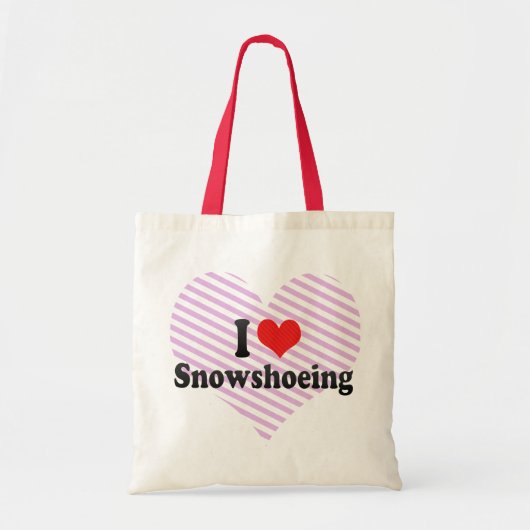私はSnowshoeingを愛します トートバッグ (正面)
