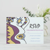 私はSOバーバルミツワークール招待状返信カード 招待状 (スタンド正面)