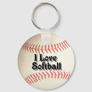 私はSOFTBALL-KEYCHAINを愛します キーホルダー