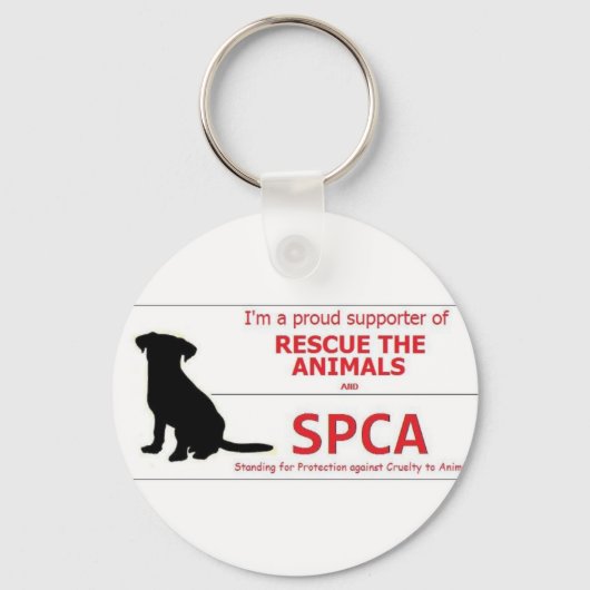「私はSPCAを支持する…」 キーホルダー (正面)