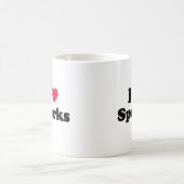 私はsporksを愛します コーヒーマグカップ (中央)