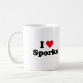 私はsporksを愛します コーヒーマグカップ (左)