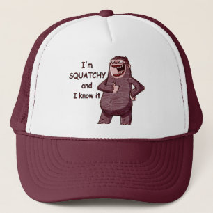 私はSQUATCHYであり、それを-ビッグフットのおもしろいなロゴ知っています キャップ
