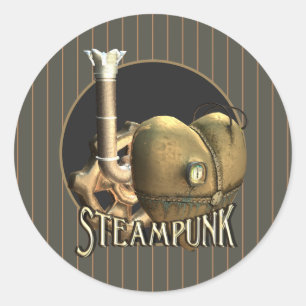 私はSteampunkの黄銅のハートを愛します ラウンドシール