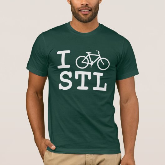 私はSTLを自転車に乗ります(暗いワイシャツのために) Tシャツ (正面)