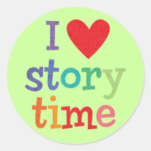 私はStorytimeのTシャツ及びギフトを愛します ラウンドシール
