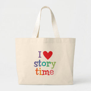 私はStorytimeのTシャツ及びギフトを愛します ラージトートバッグ