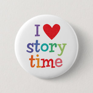 私はStorytimeのTシャツ及びギフトを愛します 缶バッジ