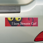 私はStressie猫を愛します! バンパーステッカー (車上)