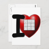 私はSudokuを愛します ポストカード (正面/裏面)