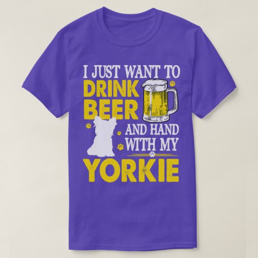 私はTでビールをつる飲みたい Tシャツ (デザイン正面)