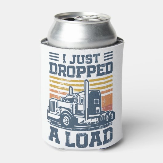 私はTシャツのトラック運転手を転おもしろい落した 缶クーラー (缶正面)