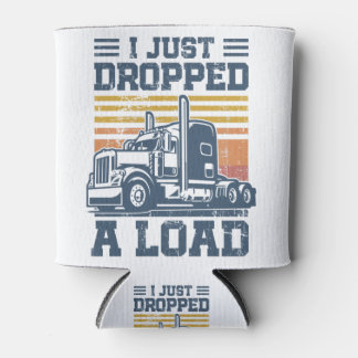 私はTシャツのトラック運転手を転おもしろい落した 缶クーラー