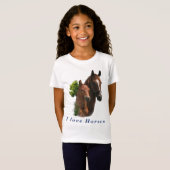 私はTシャツを着る馬が大好きだ Tシャツ (正面フル)
