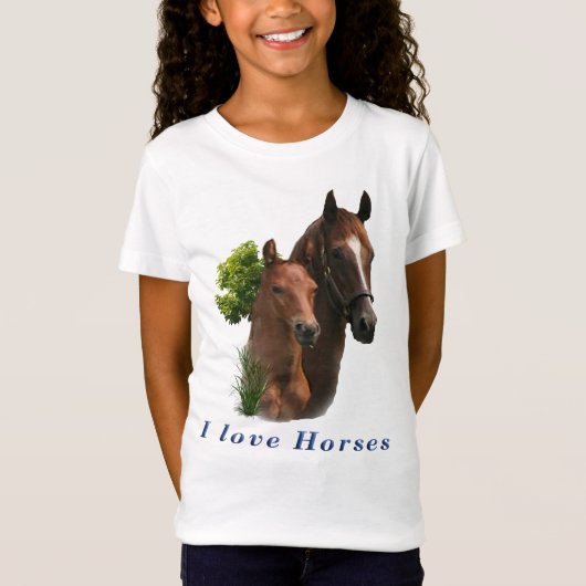 私はTシャツを着る馬が大好きだ Tシャツ (正面)