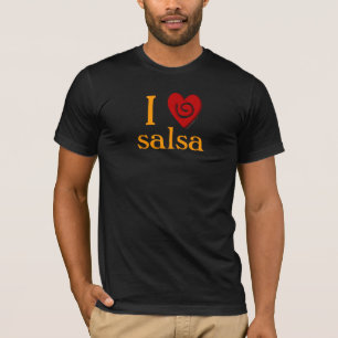 私はTシャツを踊るサルサの渦巻のハートを愛します Tシャツ