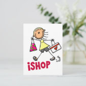 私はTシャツ及びギフト棒の姿の買物をします ポストカード (スタンド正面)