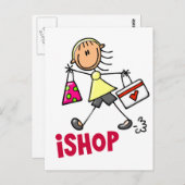 私はTシャツ及びギフト棒の姿の買物をします ポストカード (正面/裏面)