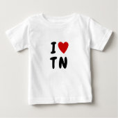 私はT Nが大好き | ハートカスタム文字TNテネシー ベビーTシャツ (正面)