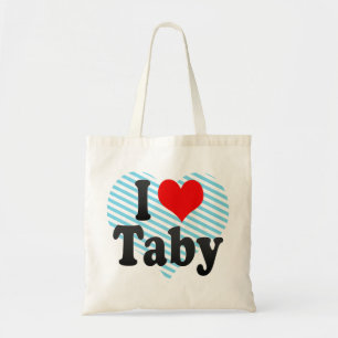 私はTaby、スウェーデンを愛します。 ぎざぎざAlskar Taby、スウェーデン トートバッグ