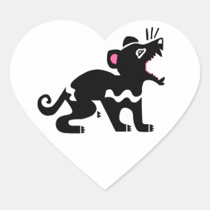 私はTasmanian DEVILS大好き – オリジナルグラフィックス – 自然 ハートシール