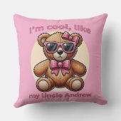 私はTeddy BearでクールPink Bowカスタマイズ可能 クッション (裏面)