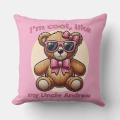 私はTeddy BearでクールPink Bowカスタマイズ可能 クッション (正面)