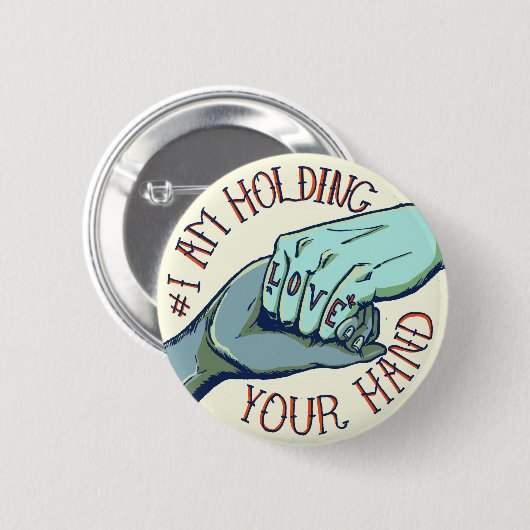 私はTeylor Smirlによってあなたの手(v.1)を握っています 缶バッジ (正面&裏面)