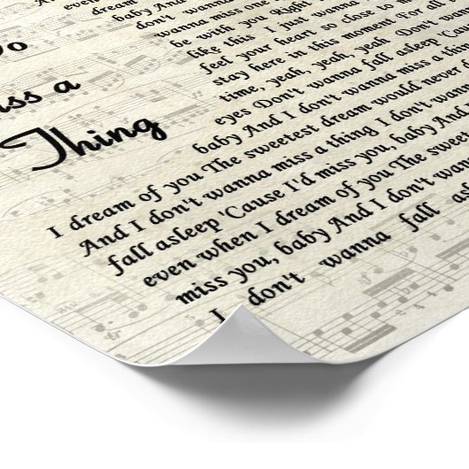 私はThingの台本の恋しく思歌の歌詞が欲しくない ポスター (角)