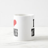 私はThreesomesを愛します コーヒーマグカップ (中央)