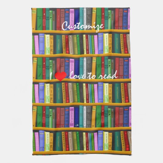 私はThunder_Cove読の本を読むのが大好き キッチンタオル (縦)