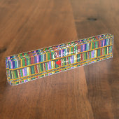 私はThunder_Cove読の本を読むのが大好き デスクネームプレート (側面)