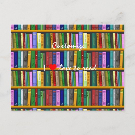 私はThunder_Cove読の本を読むのが大好き ポストカード (正面)