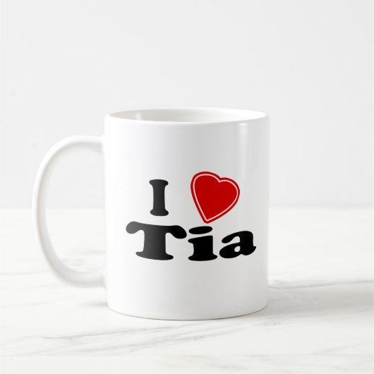 私はTiaを愛します コーヒーマグカップ (左)