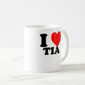 私はTiaを愛します コーヒーマグカップ (正面右)