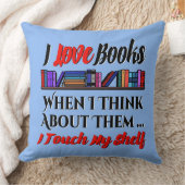 私はTouch私の本好きユーモア クッション (ブランケット)