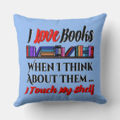 私はTouch私の本好きユーモア クッション (裏面)